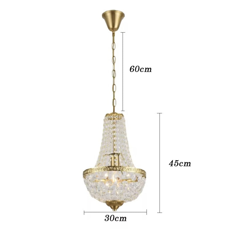 Antique crystal chandelier dimensions, 11.8 inches wide and 17.7 inches tall