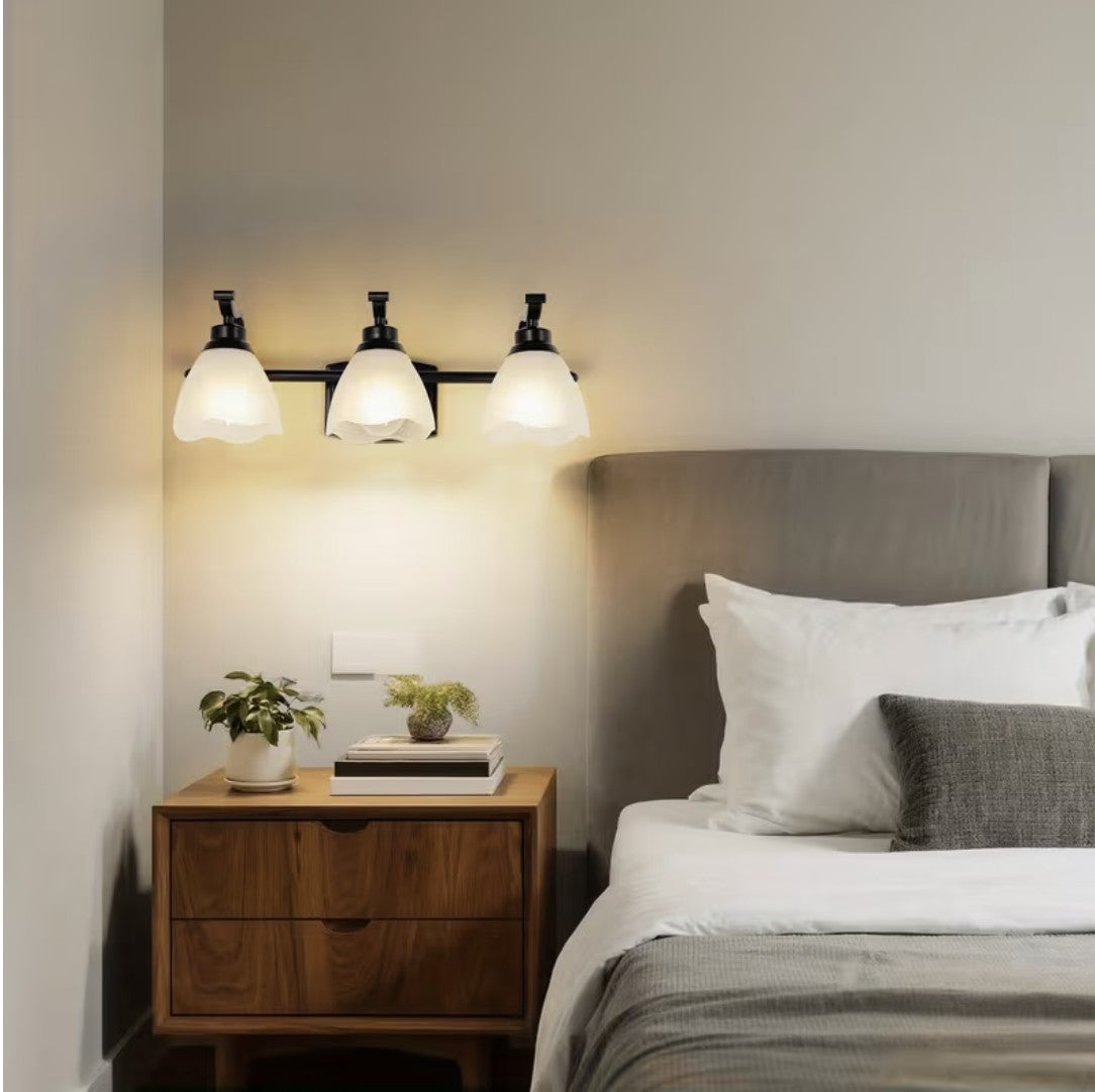 Bathroom vanity light used as a bedroom wall light