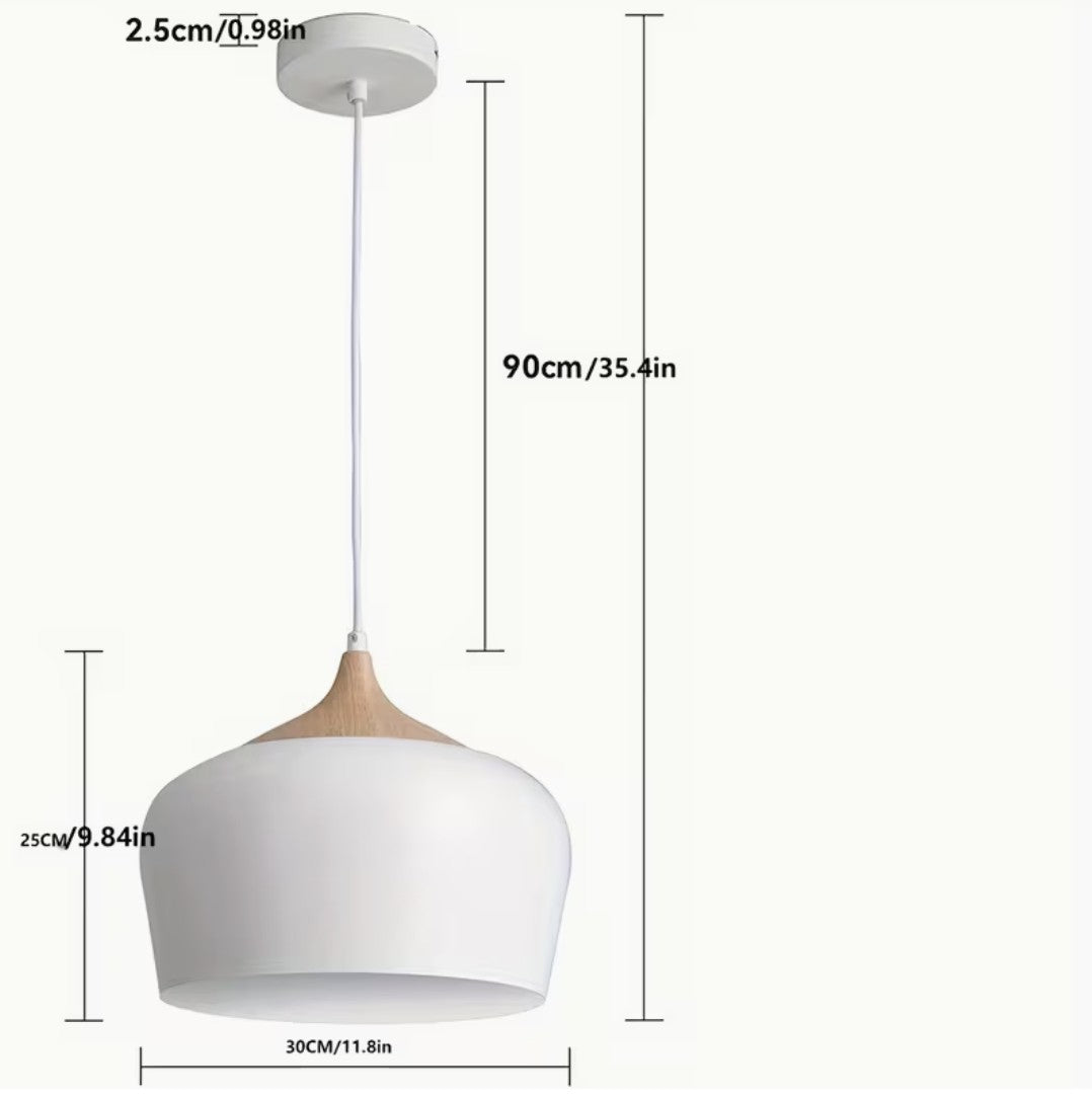 Kitchen island pendant light dimensions, 30 cm shade and 90 cm cord