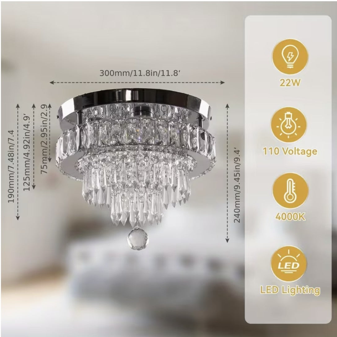 Three color temperatures of the LED crystal ceiling light, from 2700K to 6500K Image