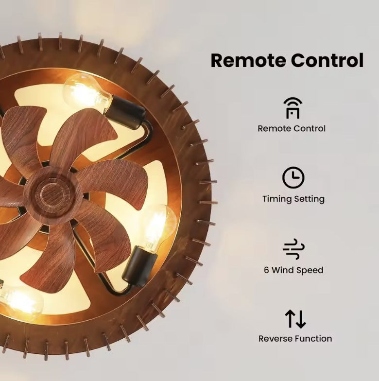Remote control, timer, six wind speeds and reverse function